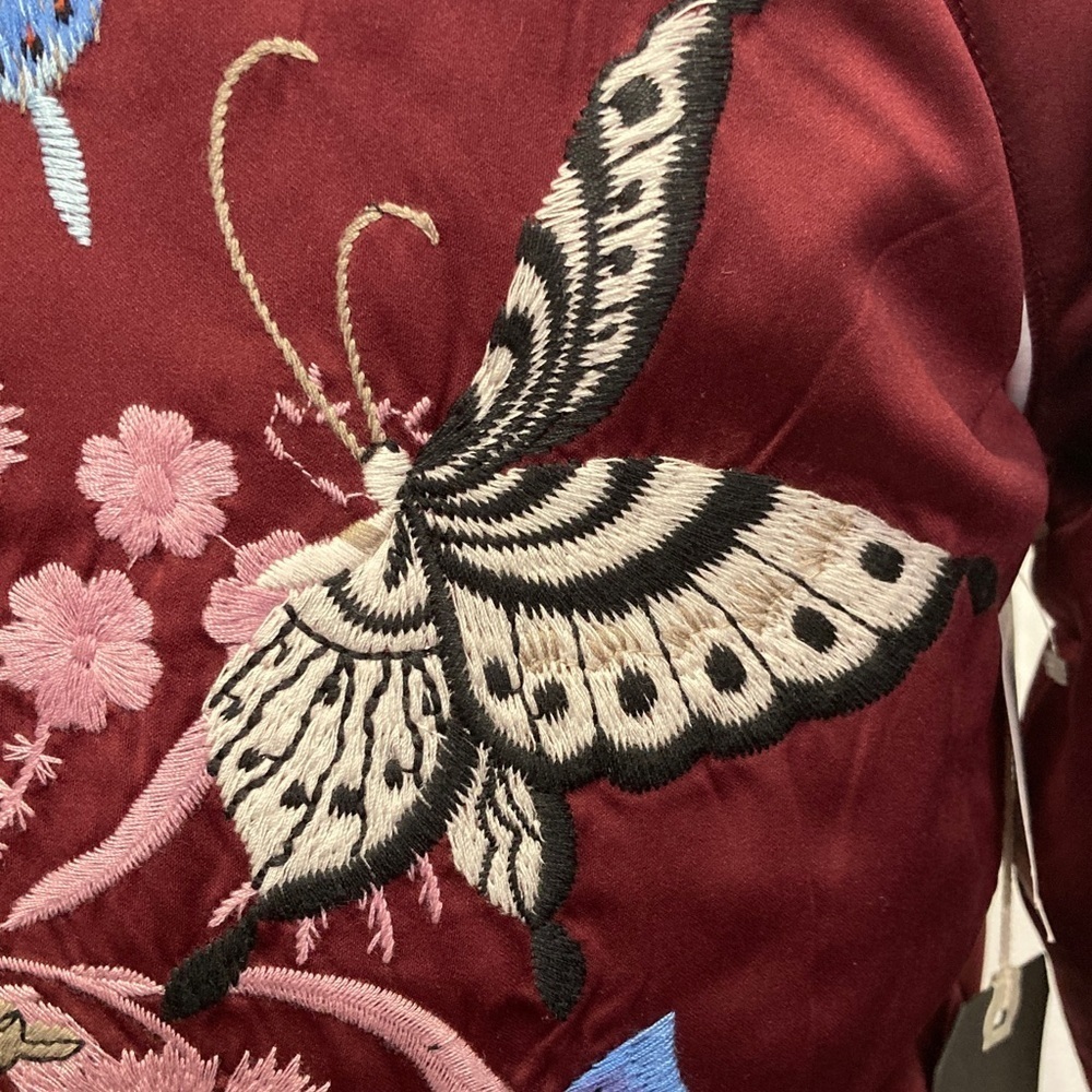 Wilfred Free Toulin Embroidered cropped Bomber Jacket NWT - Picture 5 of 10